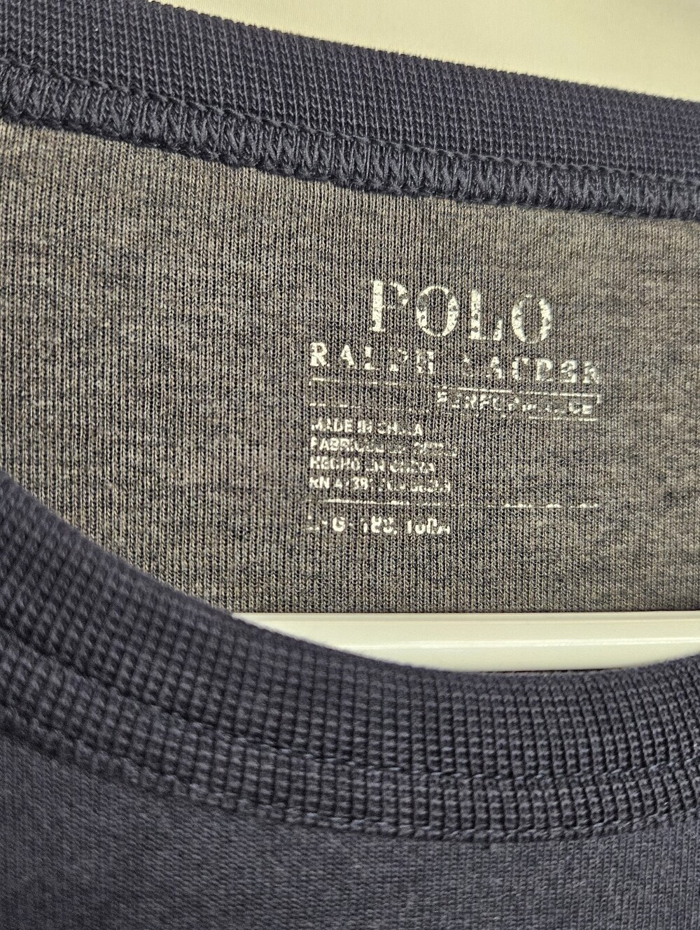 Polo Ralph Lauren Performance Navy Blue P Logo Double Knit Sweatshirt Sz Large - Picture 3 of 12